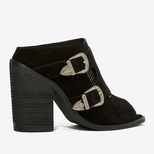 Nightwalker Black Blind Suede Mules